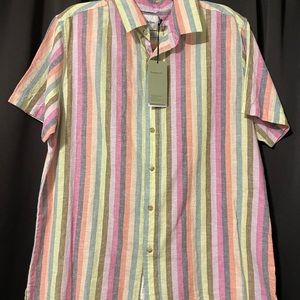 Mens Button Down Striped Shirt!
